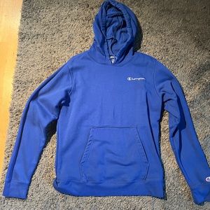 Men’s blue Champion hoodie, M